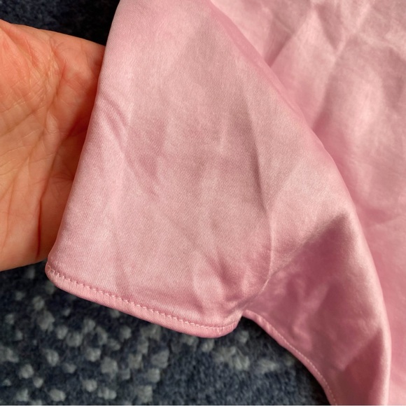 💕 ZARA PINK SATIN SIDE RUCHED SLIT MIDI SKIRT! - Picture 12 of 16